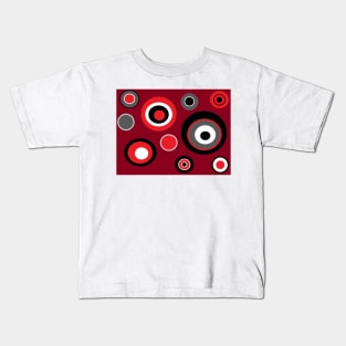 Experimental Geometric Circle Print Pattern (Red version) Kids T-Shirt